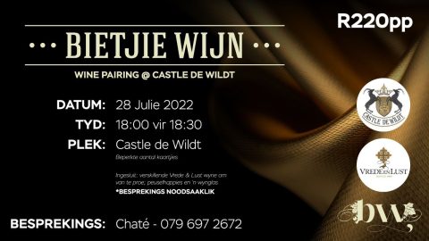 Bietjie Wijn Wine Pairing @Castle de Wildt